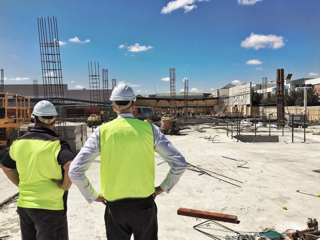 Supervising progress on the construction site...